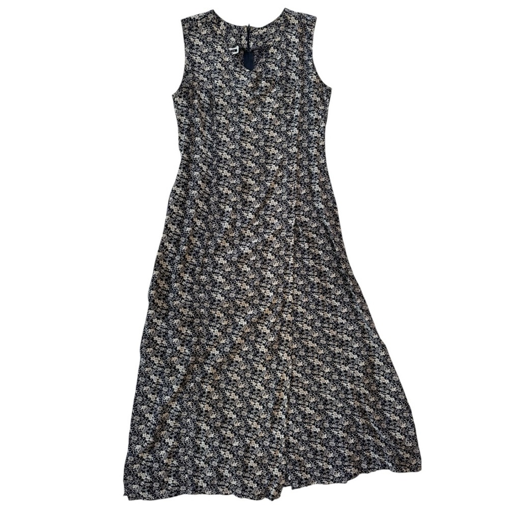 Vintage Prelude Navy & White Floral Maxi Dress